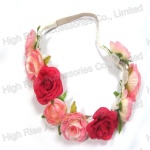 Two Color Roses Garland, Flower Crown With Leaves
