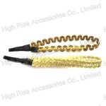 Golden Glitter Wave Shape Elastic Headband