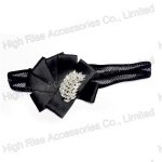 Black Ribbon Flower Mesh Headband