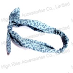 Blue Animal Pattern Elastic Headband With Bow
