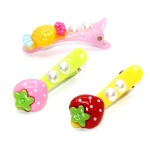 Strawberry Poly Hair Clips For Kids