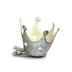 Silver Glitter Crown Taria Hair Clip Duck Clip For Kids