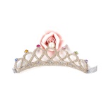 Glitter Crown Tiara Elastic Headband For Kids