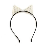 White Pears Beaded Cat Ear Alice Band