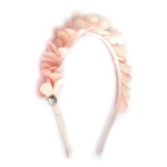 Small Pink Chiffon Flowers Alice Band For Kids