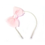 Pink Mesh Bow Alice Band