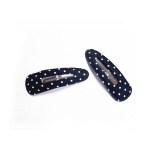 Polka Dots Fabric Wrapped Hair Clip Snap Clip