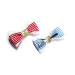 Lace Fringe Checked Fabric Bow Hair Clip Alligator Clip