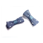Dotted Jeans Bow Hair Clip Alligator Clip For Kids
