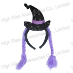 Halloween Witch Hat and Long Braid Headband, Cosplay Headbamd, Party Headband