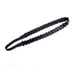 Black Beaded Elastic Headband