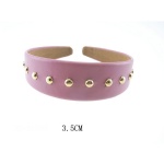 Golden Metal Studs Leather Alice Band