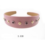Golden Metal Studs With Crystal Leather Alice Band
