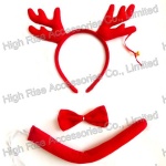Christmas Reindeer Antlers Headband Bowtie and Tail Kit, Christmas Kit, Party Kit