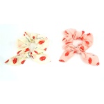 Red Lip Pattern Bow Scrunchies
