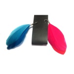 Double Colored Feather Hanging Earring