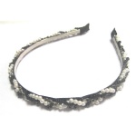 Black And White Pearls Chain Braided Alice Band