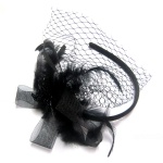 Mesh Bows With Feather Fascinator Alice Band