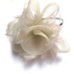 Mesh Bow With White Feather Fascinator