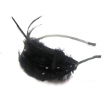 Black Feather Fascinator Alice Band