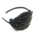 Faux Peacock Feather Alice Band