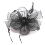 Mesh Flower With Feather Fascinator Alice Band