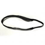 Black Woven Pattern Elastic Headband