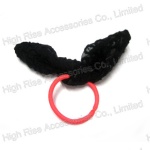 Black Lace Ear Hair Elastic Ponytail Holder Hair Band