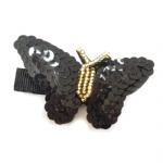 Black Sequins Butterflies Hair Clip