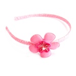 Pink Flower and Dotted Ribbon Headband, Ribbon Alice Band