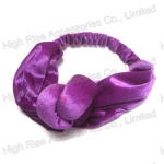 Purple Velvet Knotted Headwrap For Winter