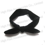 Black Velvet Ear Bow Headband