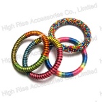 Multiple Thread Twined And Beads Bangle Set