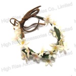 Daisy Flower Bracelet With Leather Band, Wrist Flower