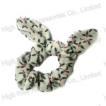 Christmas eaves and Berry Pattern White Scrunchie , Holiday gift, Party