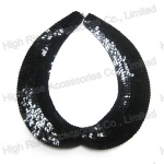 Black Sequin Oval Collar