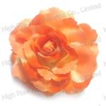 Orange Rose Hair Clip With Brooch Pin