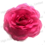Pink Wrinkle Rose Hair Clip With Elastic