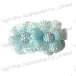 Light Blue Lace Flower Duck Clip, Small Hair C