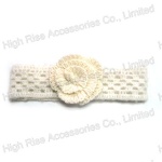 Crocheted Flower Elastic Headband