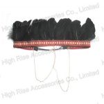 Indian Black Feather Crown Elastic Headband