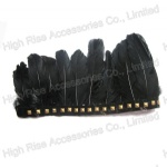 Black Feather With Brass Studded Elastic Heaband