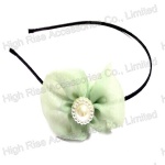 Chiffon Bow With Pearls Alice Band