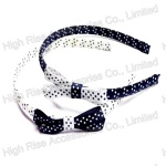 Two-Color Polka Dots Grosgrain Bow Alice Band