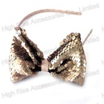Golden Sequin Bow Alice Band