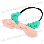 Pink And Light Green Color Bow Hair Elastic Band