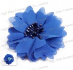 Blue Chiffon Flower Hair Clip