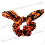 Floral Pattern Orange Scrunchie
