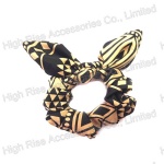 Golden GEO Pattern Bow Scrunchie