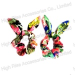 Floral Wired Bow Chiffon Scrunchie